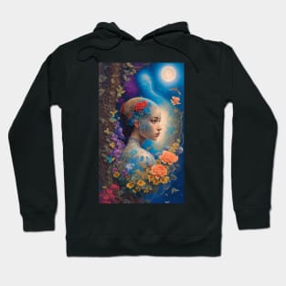 Enigma Moon Floral Girl Hoodie